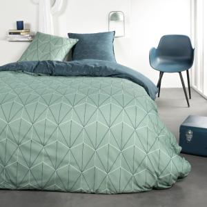 Parure de lit avec zip et imprimé Géométrique  135x200 cm V…