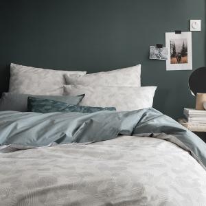 Parure de lit bicolore en coton gris 240x220