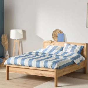 Parure de lit bleu gris 260 x 240 cm