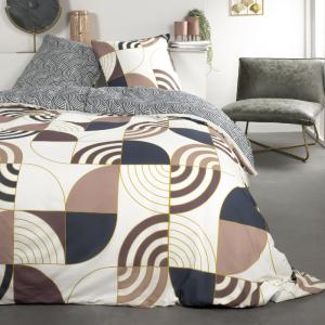 Parure de lit coton 2 personnes imprimé graphique  220x240…