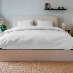 Parure de lit coton blanc 140x200 cm