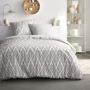 Parure de lit coton imprimé Floral  140x200 cm Beige