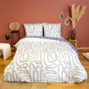 Parure de lit coton réversible motif graphique 260x240cm