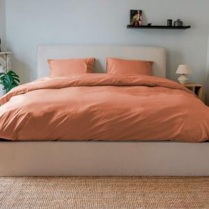 Parure de lit coton terra cotta 140x190 cm