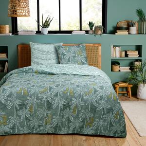 Parure de lit double palmiers en microfibre lavée 200x200cm