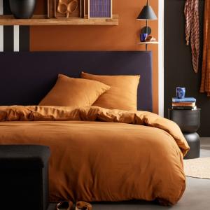 Parure de lit effet lavé  240x220cm Marron