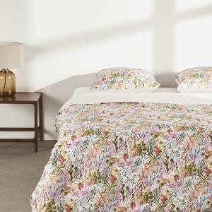 Parure de lit en coton bio motif végétal multicolore 260x24…