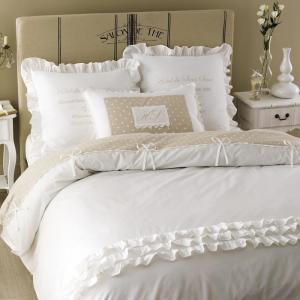 Parure de lit en coton blanche 240 x 260 cm SANS SOUCI