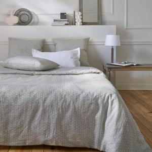 Parure de lit en coton et en lin beige 260 x 240 cm