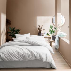 Parure de lit en coton lavé taies volant Blanc 260x240 2x65…