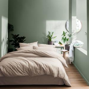 Parure de lit en coton lavé taies volant Lin 240x220 2x50x7…