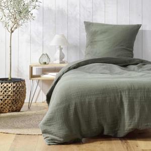 Parure de lit en gaze de coton gaze de coton/coton kaki 140…