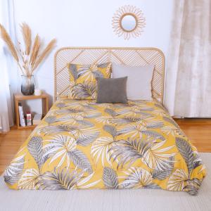 Parure de lit en microfibre jaune 220 x 240 cm