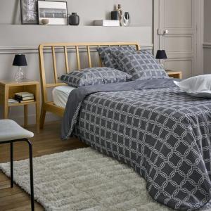 Parure de lit en percale de coton anthracite à motifs 260 x…