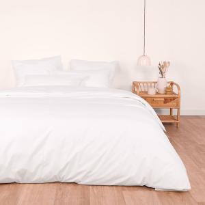 Parure de lit en percale de coton bio blanc 240x220