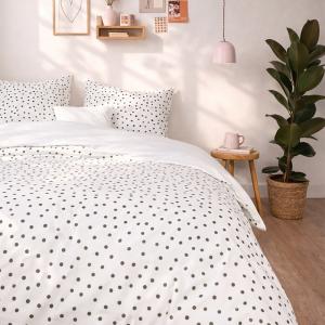 Parure de lit en percale de coton bio gris anthracite 240x2…