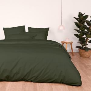 Parure de lit en percale de coton bio kaki 240x220