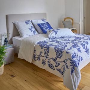 Parure de lit en percale de coton motif angélique verte 240…