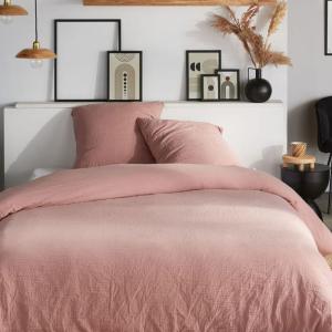 Parure de lit gaze de coton unie  220x240 cm Rose