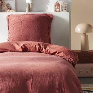 Parure de lit gaze de coton unie TERRACOTTA ESSENTIAL