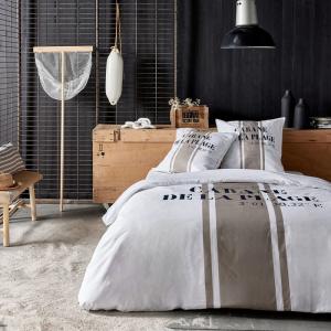 Parure de lit imprimé à rayures coton  240x220cm