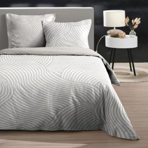 Parure de lit imprimé abstrait graphique coton naturel 220…