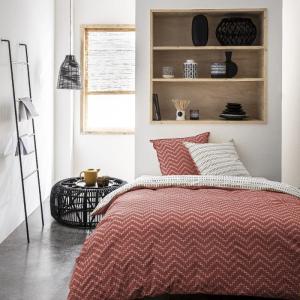 Parure de lit imprimé Floral coton  240x260cm Rouge