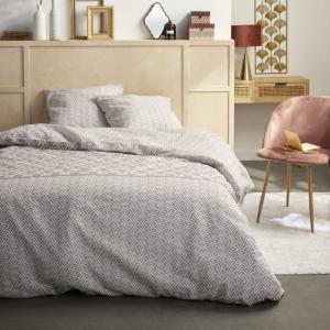 Parure de lit imprimé Géométrique Coton  220x240 cm Beige