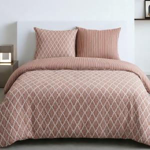 Parure de lit imprimé Graphique  240x220cm Rouge