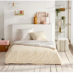 Parure de lit imprimé Graphique coton  240x220cm Jaune