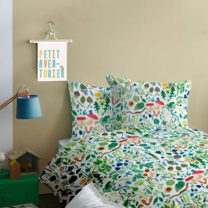 Parure de lit imprimée en coton multicolore 140x200 63x63cm