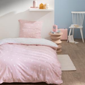 Parure de lit imprimée en coton Rose 140x200 65x65cm