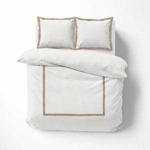 Parure de lit Lauraline coton/lin blanc 240x220 cm