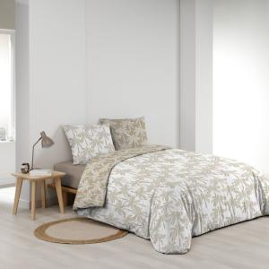 Parure de lit Oliana coton beige 240x220 cm