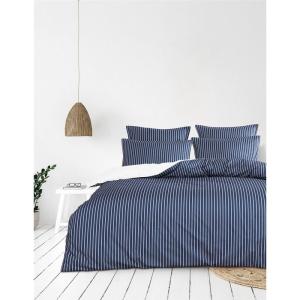 Parure de lit percale avec 2 taies 65x65 cm Indigo 240x220…