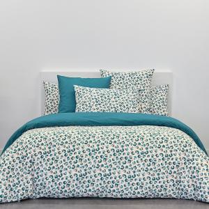 Parure de lit percale bleu foncé 240x220   2x50x75 cm