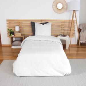 Parure de lit percale de coton blanc 140x200cm