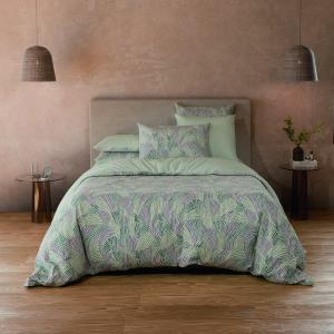 Parure de lit percale vert clair 140x200   65x65 cm