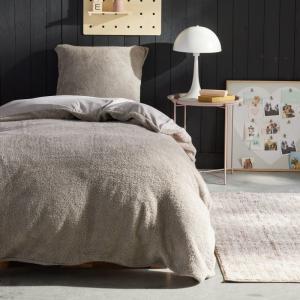Parure de lit polaire teddy  140x200cm Beige