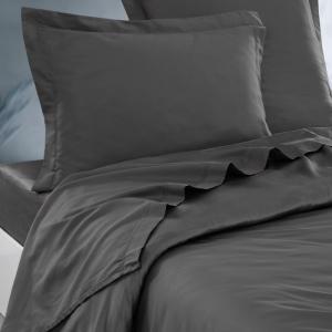 Parure drap plat   2 taies 50x70 cm  anthracite 180x290 cm