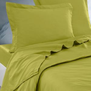 Parure drap plat   2 taies 50x70 cm  citronelle 270x300 cm