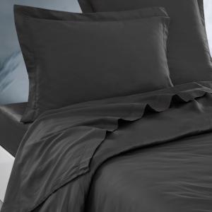 Parure drap plat   2 taies 65x65 cm  anthracite 270x300 cm