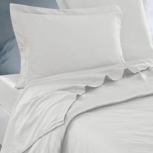 Parure drap plat   2 taies 65x65 cm  blanc 240x300 cm