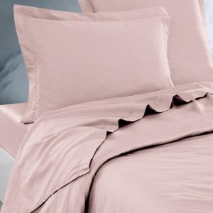 Parure drap plat   2 taies 65x65 cm  poudre 270x300 cm