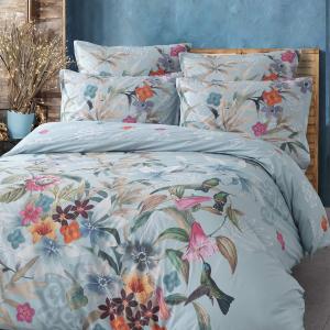 Parure en percale de coton   2 taies carrées Bleu Arctic 20…