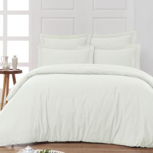 Parure housse de couette   2 taies 50x70 cm  ecru 280x240 cm