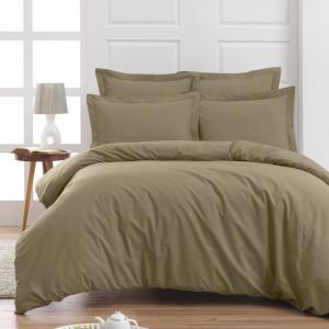 Parure housse de couette   2 taies 50x70 cm  taupe 140x200…