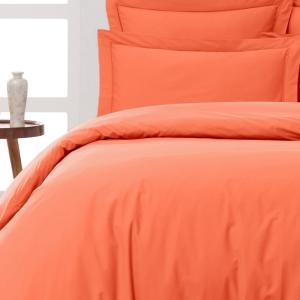 Parure housse de couette   2 taies 65x65 cm  corail 260x240…