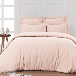 Parure housse de couette   2 taies 65x65 cm  poudre 240x220…