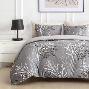 Parure housse de couette   2 taies à volant 100% coton 220x…